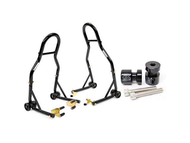 Venom Motorcycle Front+Rear Dual Lift Stand - w/ Spools for Suzuki Sv650/a/sa 2007-2008