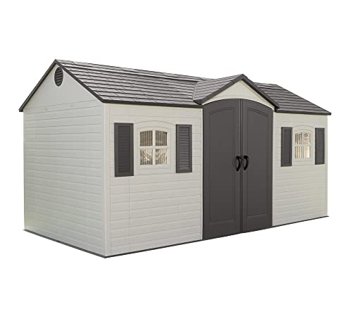 Lifetime 60079 Outdoor Storage Dual Entry Shed, 15 x 8 ft, Desert Sand