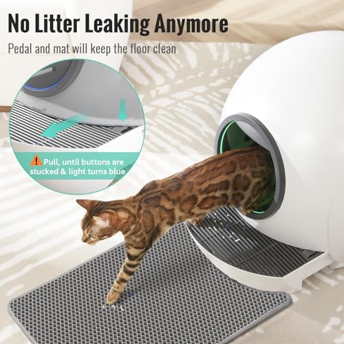 Self Cleaning Litter Box, Upgraded Automatic Cat Litter Box Self Cleaning for Multi Cats, 60L Smart Litter Box with Mat Safety Protection/Odor Removal 1-Year Machine KungFuPet W-arranty
