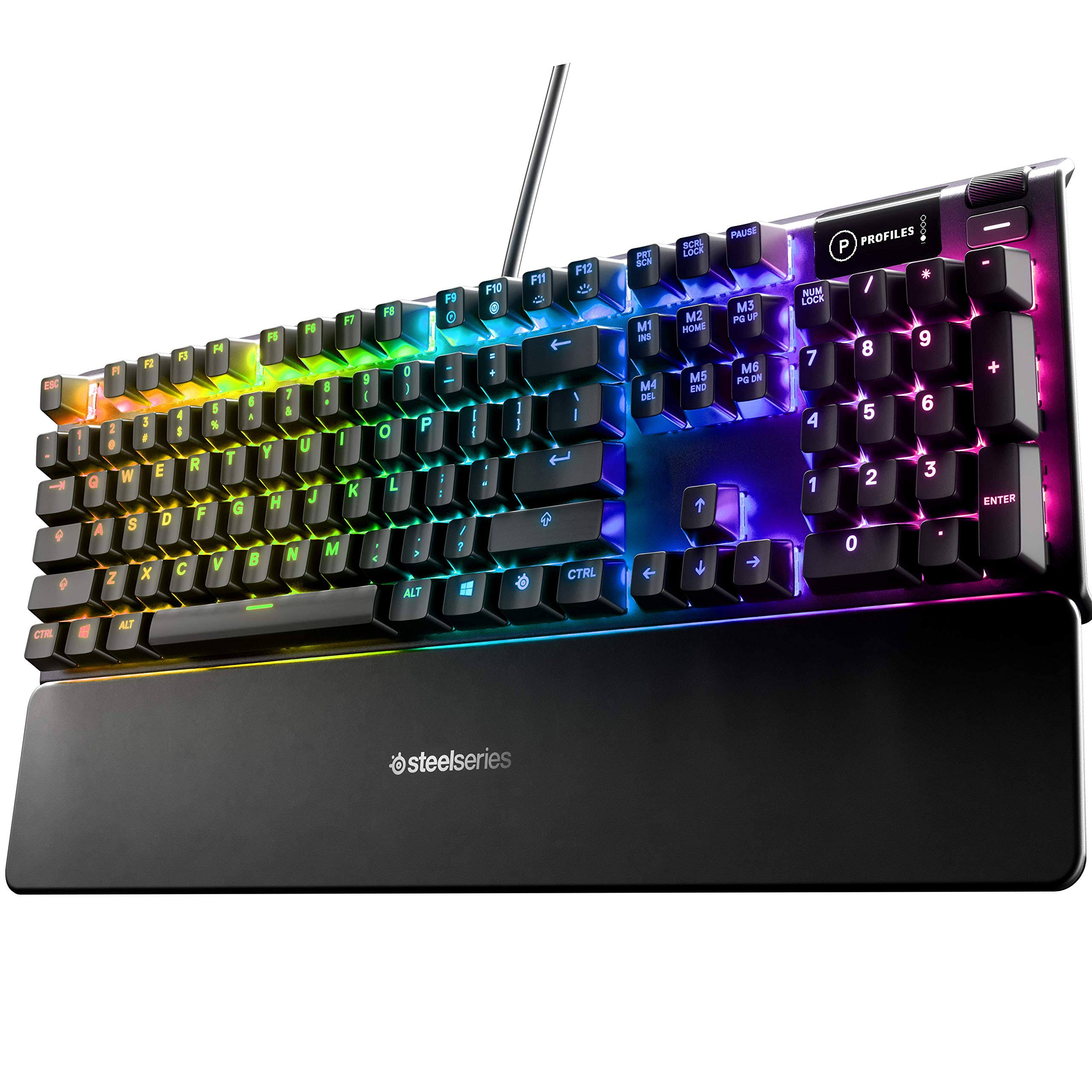 SteelSeries - Apex 5 Wired Gaming Hybrid Mechanical Blue Switch Keyboard with RGB Back Lighting - Black