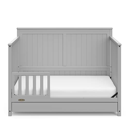 Graco Hadley 5-in-1 Convertible Crib with Drawer (White) – GREENGUARD Gold Certified, Crib with Drawer Combo, Full-Size Nursery Storage Drawer, Converts to Toddler Bed, Daybed