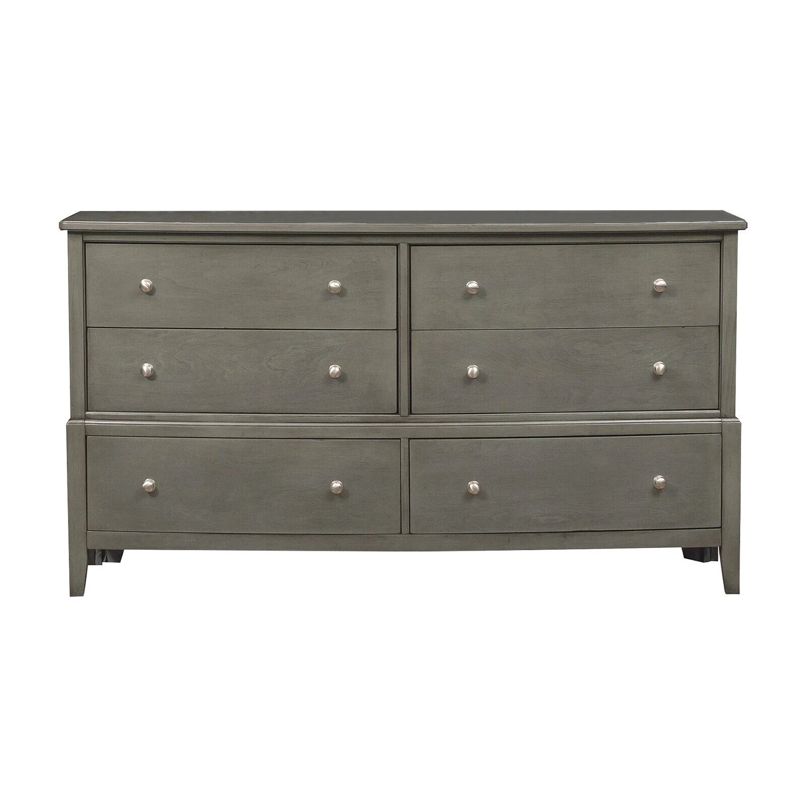 Gray Finish 5pc Wooden Bedroom Furniture Set Cal-King Bed Dresser Mirror Nighstands Set Transitional Style