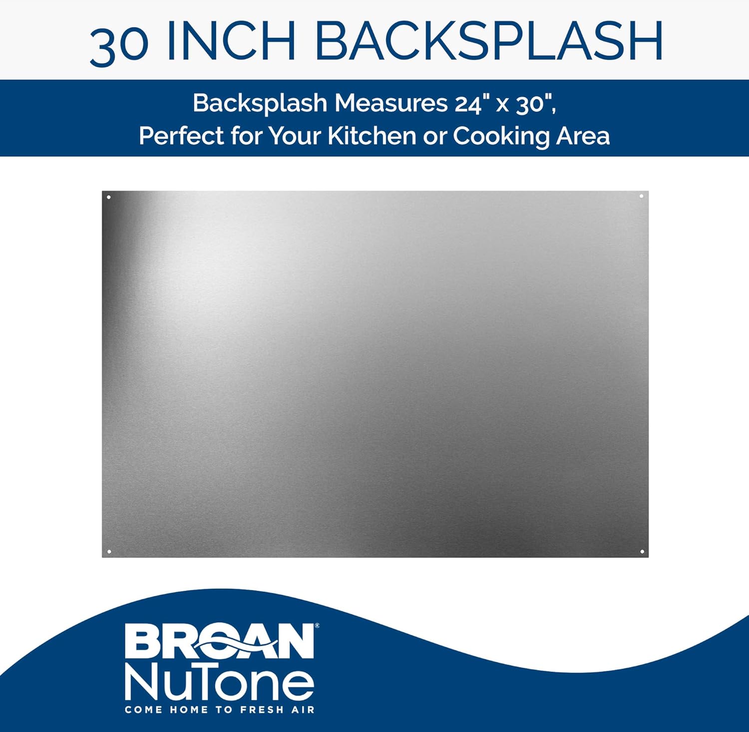 Broan-NuTone SP3004 Reversible Stainless Steel Backsplash Range Hood Wall Shield for Kitchen, 24 by 30-Inch