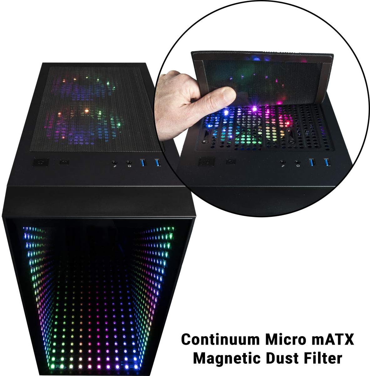 CUK Continuum Micro Gaming PC (AMD Ryzen 5 5600G with Radeon Graphics, 16GB RAM, 256GB NVMe SSD, 500W PSU, AC WiFi, Windows 11 Home) Gamer Desktop Computer