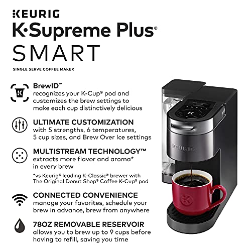 Keurig K-Supreme Plus SMART Single Serve Coffee Maker with illy Intenso Bold Roast 32 K-Cup Pods