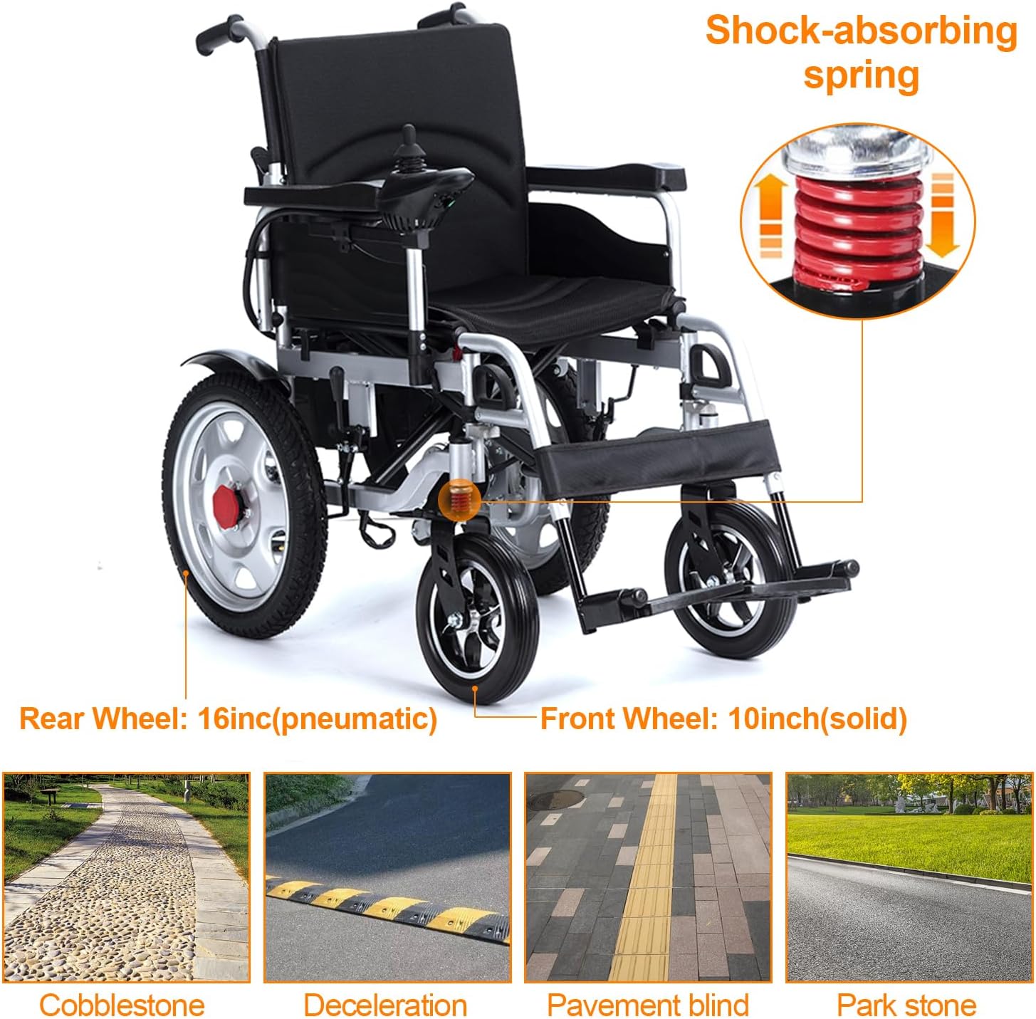 Electric Wheelchairs for Adults,Electric Wheelchair Lightweight Foldable,2x250W Motor Power Wheelchair,All Terrain Motorized Wheelchair for Seniors,12 Long Range Eletric Wheelchair-Airline Approved