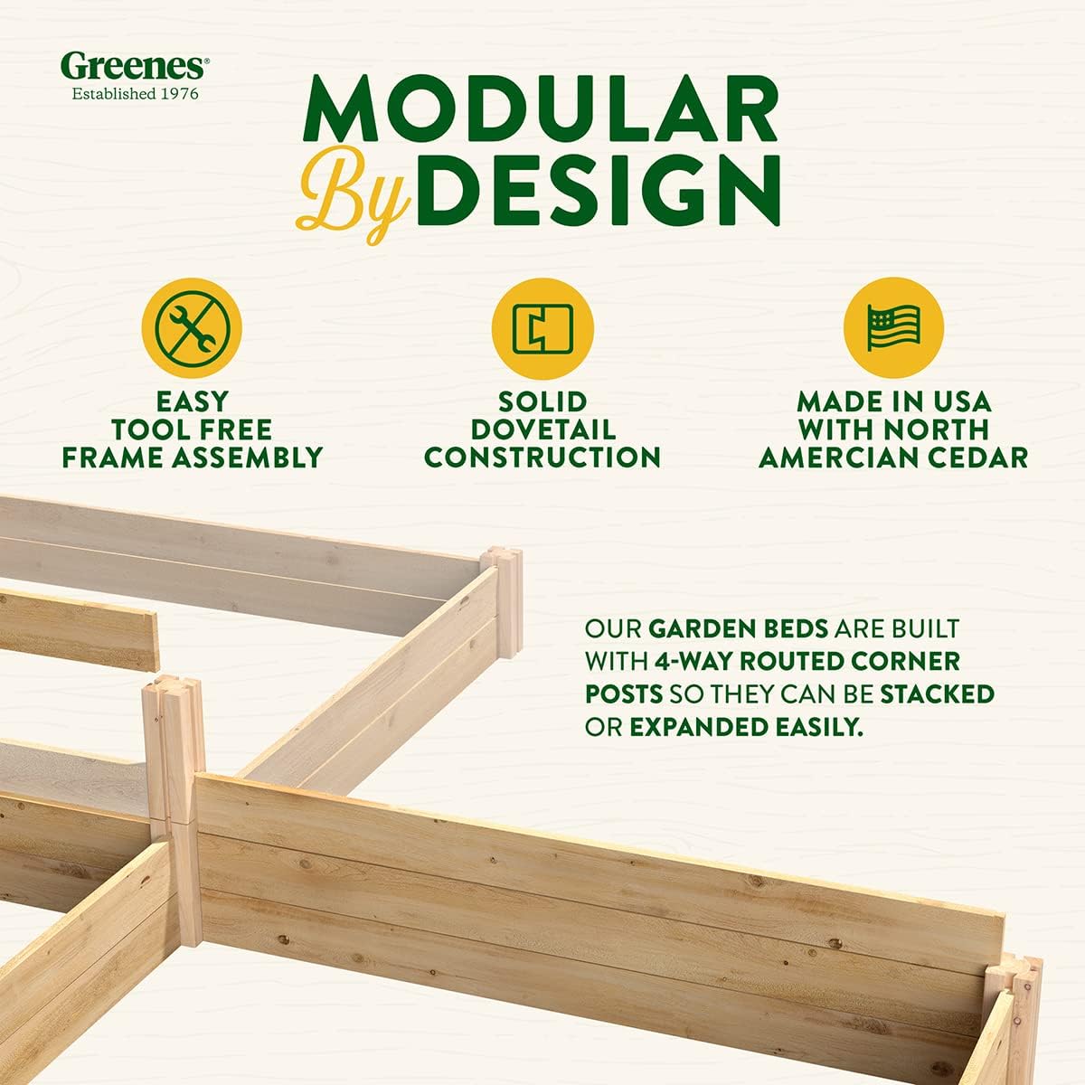 Greenes Fence Premium Cedar Raised Garden Bed, 8' x 12' x 16.5" U-Shaped Bed - Made in USA with North American Cedar