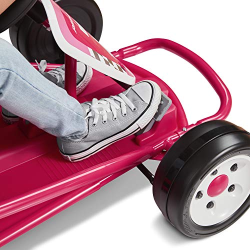 Radio Flyer 36V Battery-Powered Kids Electric Go-Kart with Adjustable Seat, Rubber Wheels, Grey