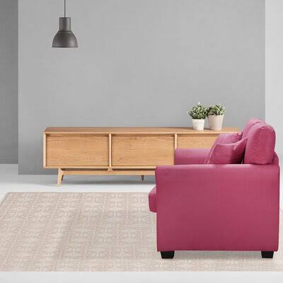 Kany 62.2x22 Linen Round Arm Loveseat Red Barrel Studio Color: Purple
