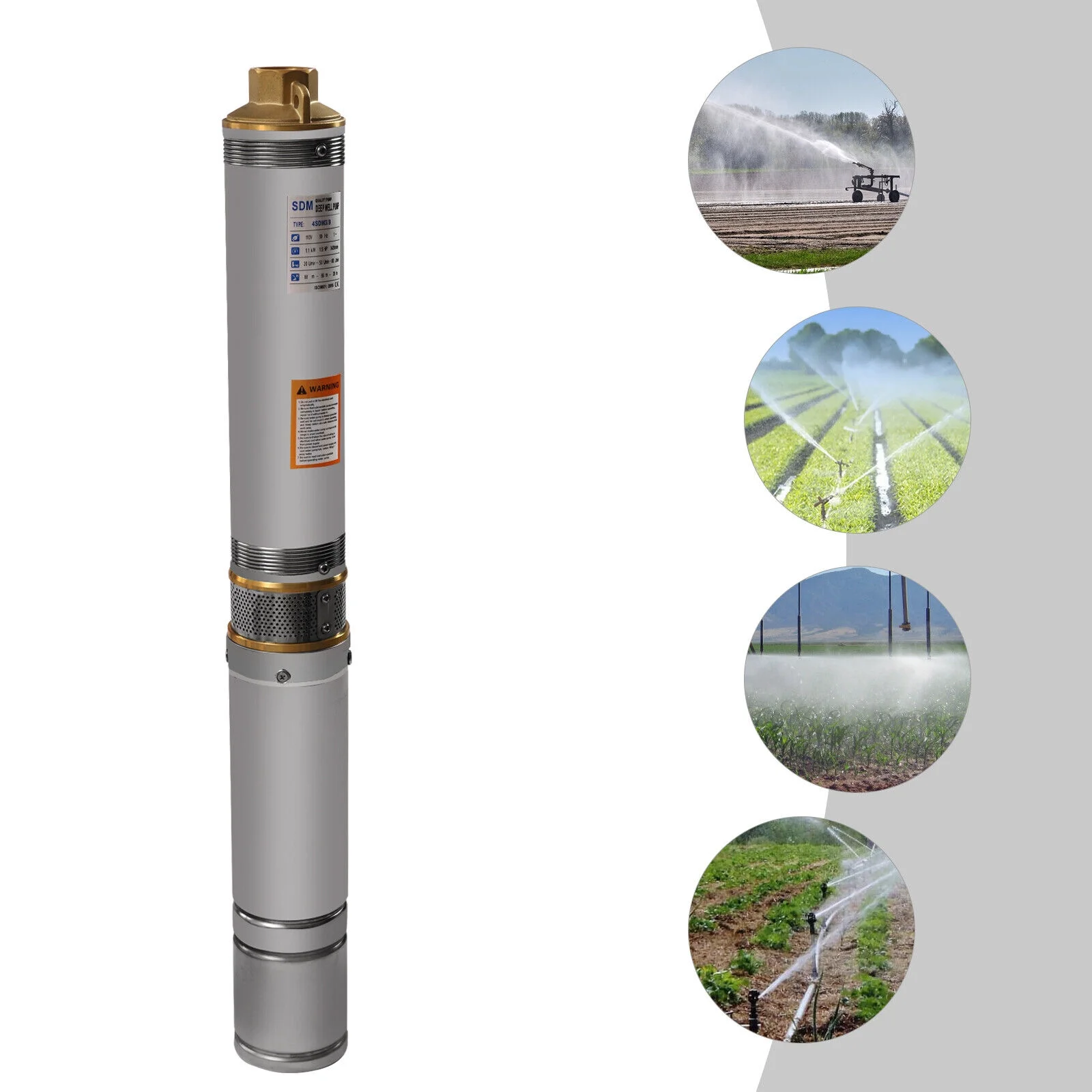 FETCOI 1.5HP Deep Well Pump Submersible Well Pump 24GPM 110V Pump - Stainless Steel