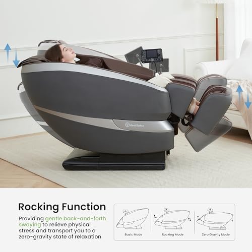 Real Relax Massage Chair Full Body of Dual-core S Track, 12 Auto Modes, Back and Calves Heating, Zero Gravity Massage Recliner Chair, FS01 Brown