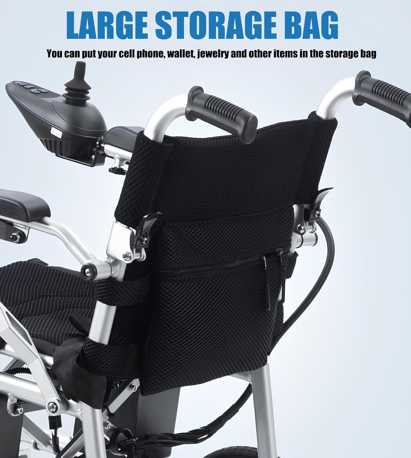 Electric Wheelchair for Adults, Portable Power Wheelchair Lightweight Foldable All Terrain Motorized Wheelchair for Seniors 12 Miles Travel Range