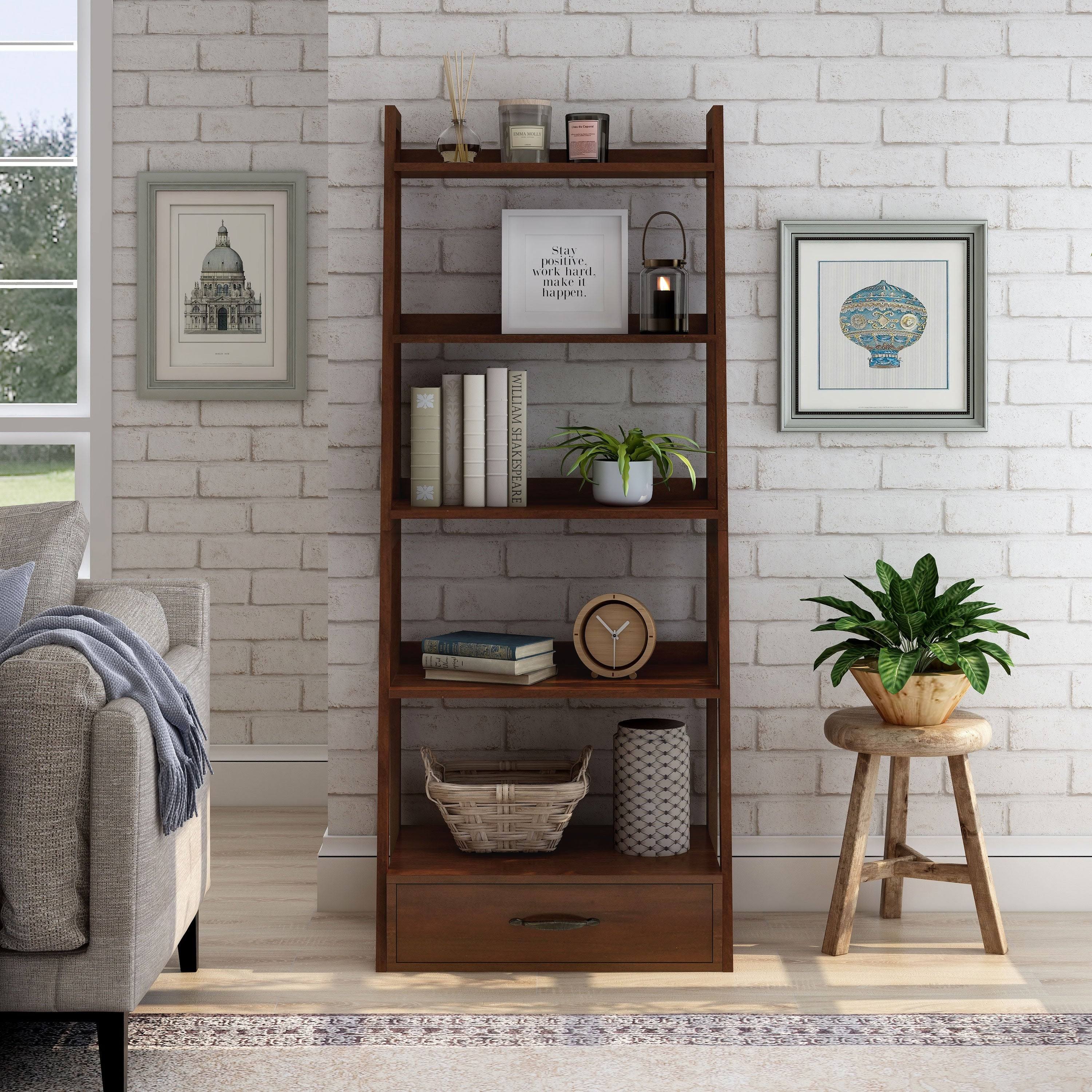 Copper Grove Stryi Contemporary 5-Tier Ladder Bookshelf - Cherry