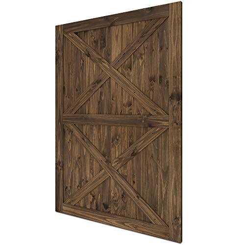 BELLEZE Sliding Interior Barn Door Unfinished Pine Wood
