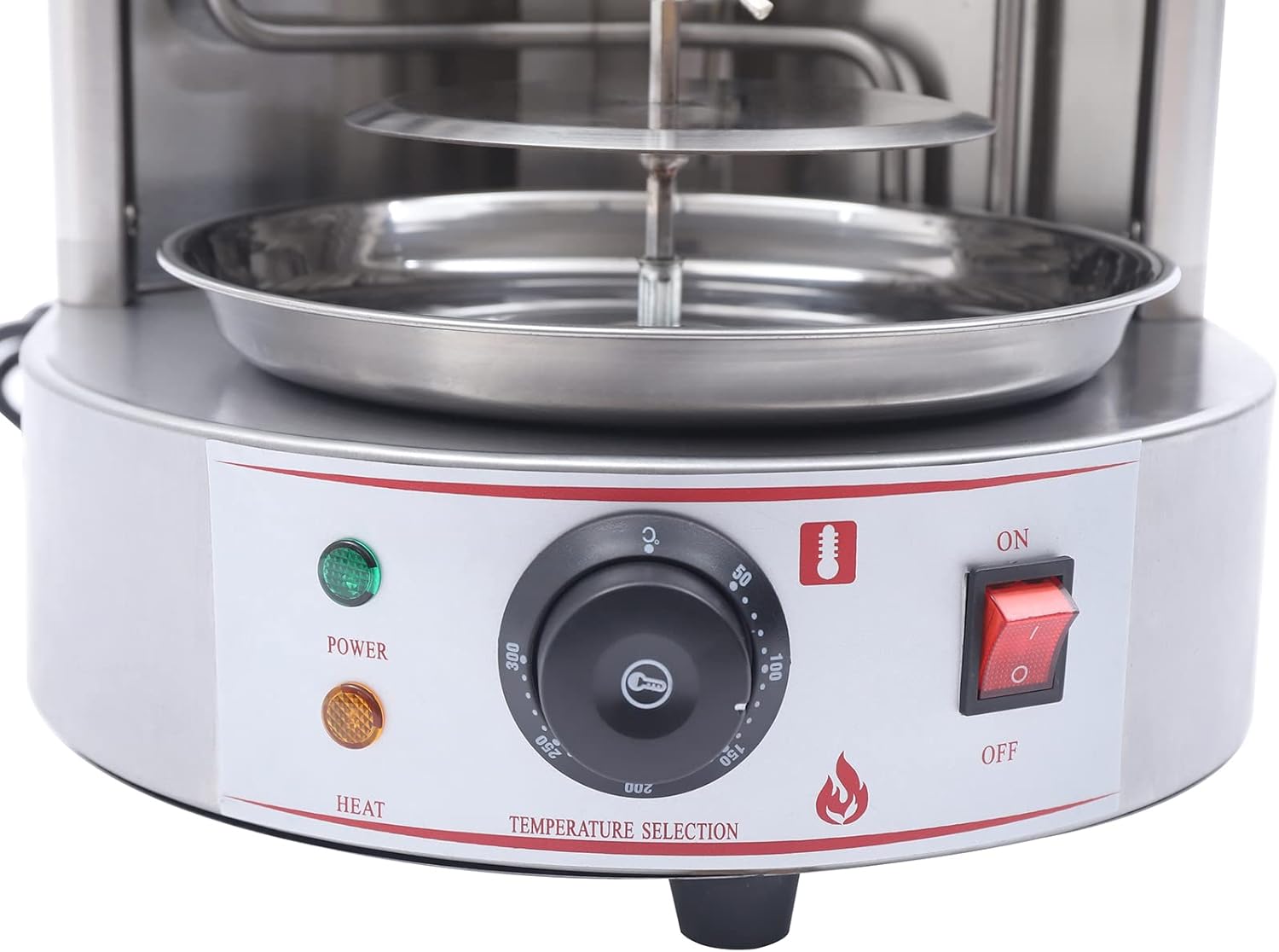 Countertop Vertical Rotating Oven Chicken Rotisserie 3kW Rotisserie Grill for Home - Stainless Steel Shawarma Grill Machine 122-572°F(50-300°C) Rotisserie Oven