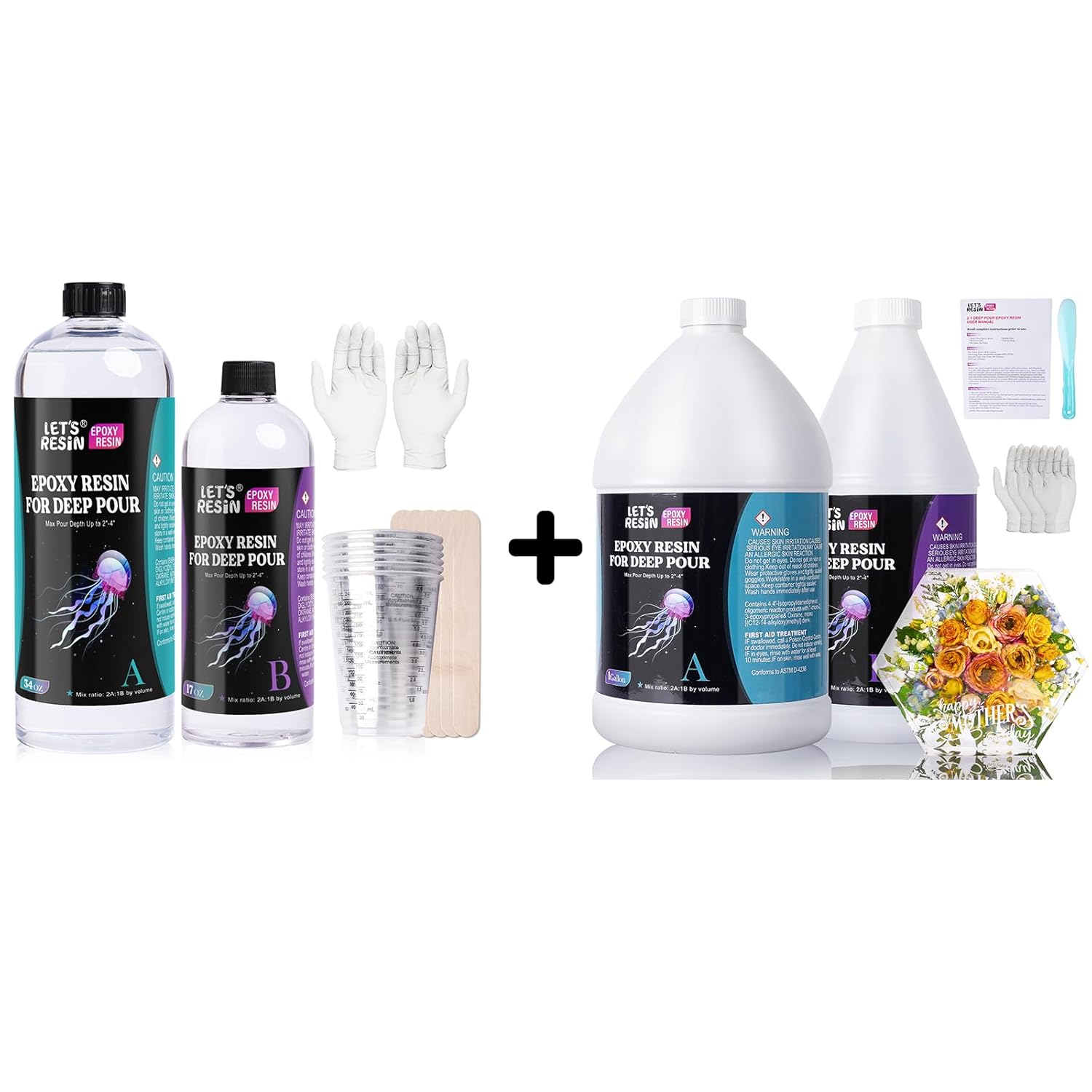 Bundle Set of 51oz Deep Pour Epoxy Resin and 1.5 Gallon Deep Pour Epoxy Resin