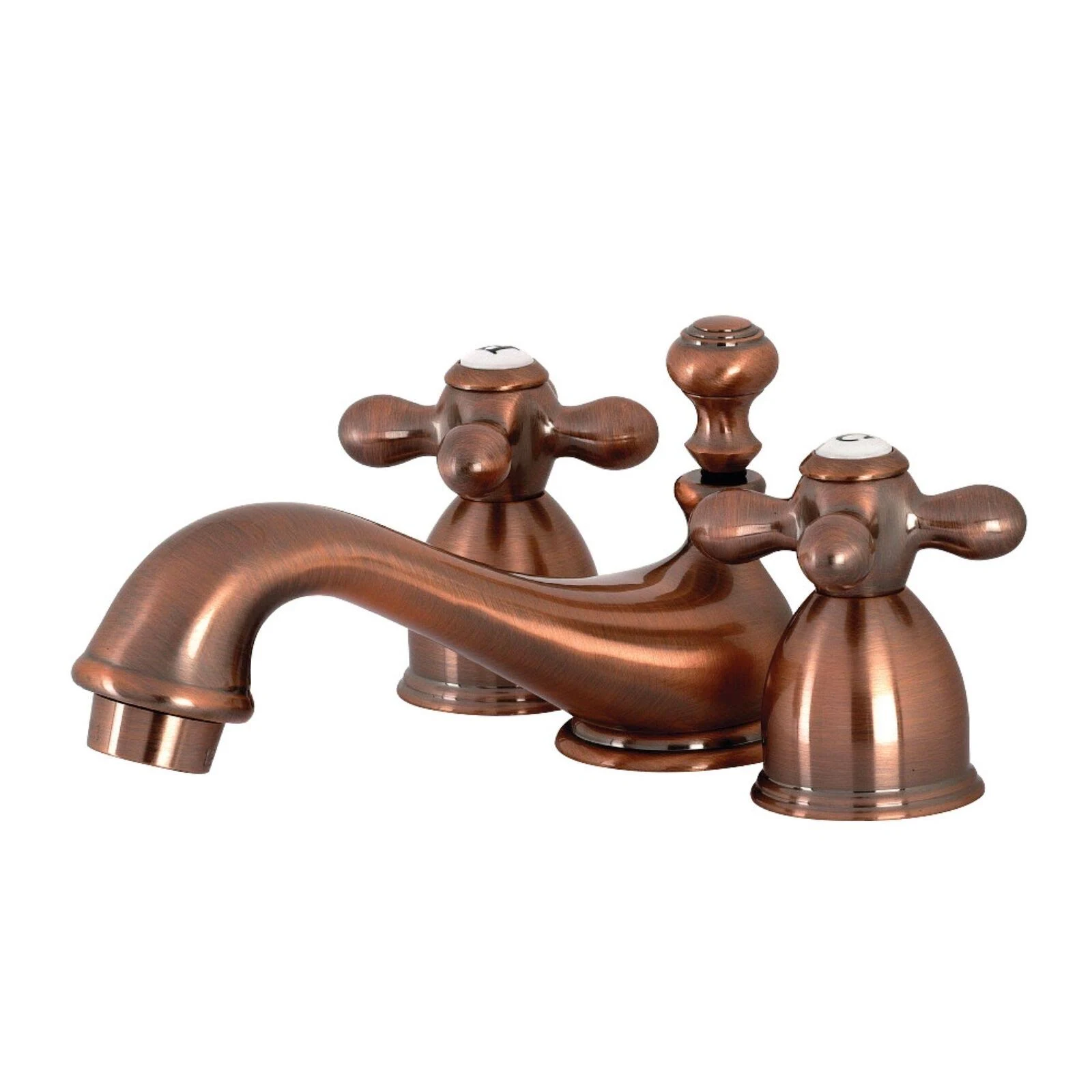 Kingston Brass KS395AXAC Restoration Mini-Widespread Bathroom Faucet Antique Copper