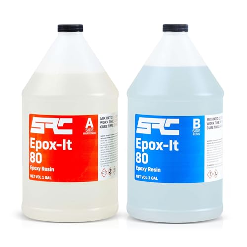 Specialty Resin & Chemical Epox-It 80 (2 Gal) Clear Epoxy Resin Kit for Beginners & Experts| Clear Epoxy Coating for Bar Top, Countertop, Tabletop| Crystal Clear formula for Jewelry, Art, & Laminating