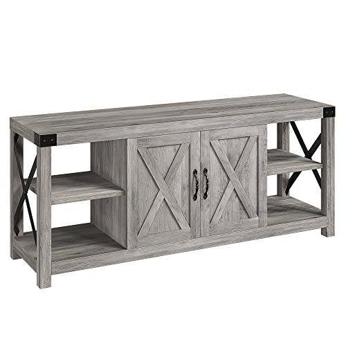 GAOMON 60 Inch TV Stand for TV up to 50 inches,60 inches and 65 Inches, Farmhouse Wood Stand TV Cabinet Entertainment Center with Storage and Adjustable Shelves (Grey)