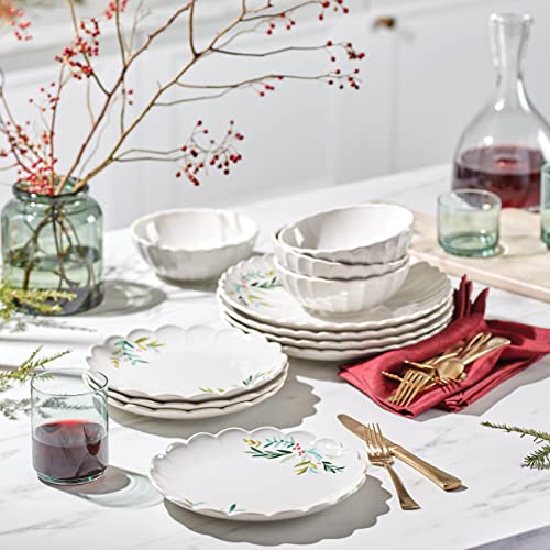 Lenox 894463 French Perle Berry 12-Piece Dinnweware Set, White, 17.64