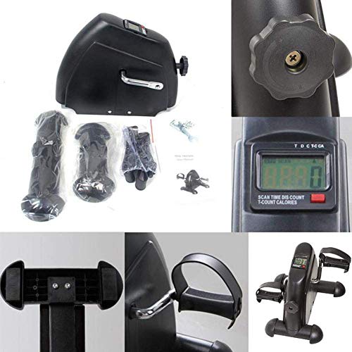 Mini Exercise Bike Seated Exerciser Stationary Pedal Bike for Legs and Arms Cycling with LCD Monitor, Portable Pedal Exerciser Arm Leg Cycle Gym Fitness