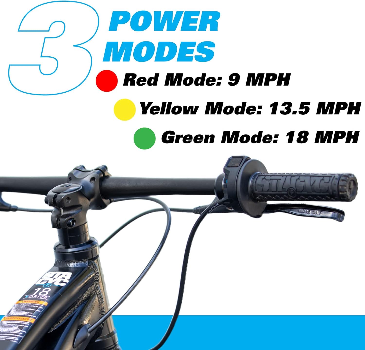 STACYC Brushless 18eDRIVE Electric Balance with Additional 6AH 36V E Bike Battery for Kids Ages 8-10 Years Old