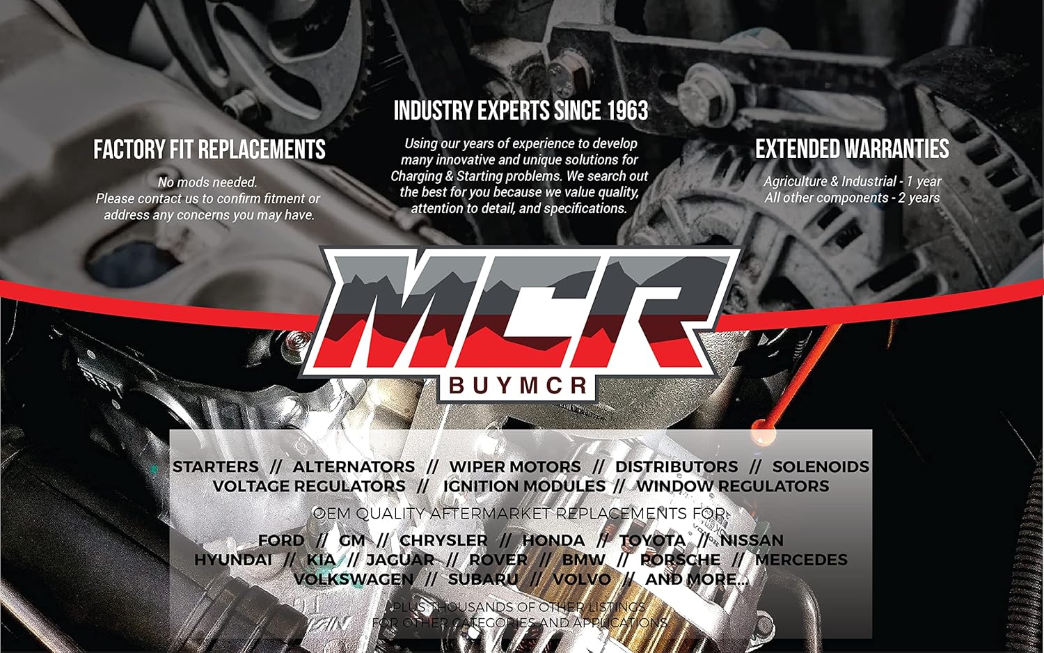 MCR New Mini Denso Style 1 Wire (Self-Exciting) Street Rod Race Car Alternator