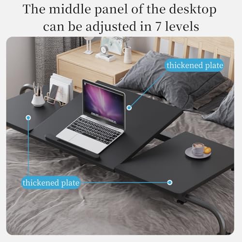 Bed Desk Over The Bed Table with Wheels Overbed Table Over The Bed Desk Over Bed Table Mobile Desk Bed Table with Wheels Computer Table for Bed Overbed Table with Wheels Adjustable Height Black