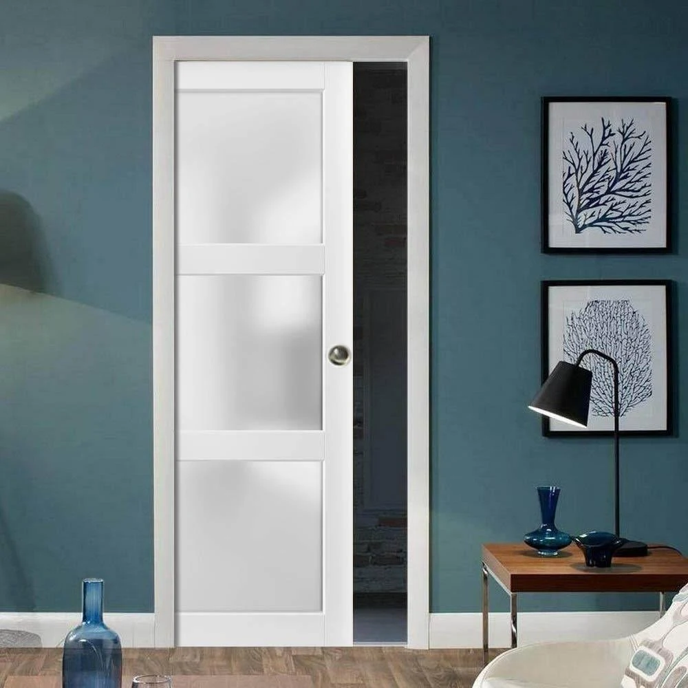 SARTODOORS Modern MDF Interior Door 36 x 80 with Hardware, White