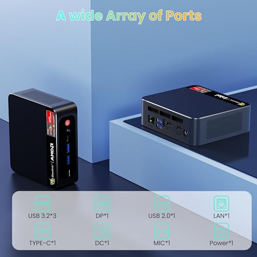 Beelink SER5 Mini PC,AMD Ryzen 5 5560U(6C/12T,up to 4.0GHz),Mini Computer 16GB DDR4 RAM 1TB M.2 SSD Graphics 6cores 1600 MHz Wifi6/BT5.2,Support Triple Display Micro PC