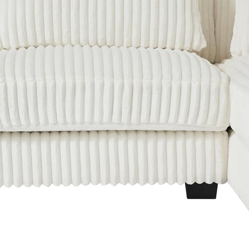Oversized U-Shaped Sectional Sofa Couch Plush Corduroy Upholstered Modular Deep Seat Sofa&Couch Sectional W/Right Facing Chaise Lounge and 7 Toss Pillows for Home Apartment Living Room Furniture Sets