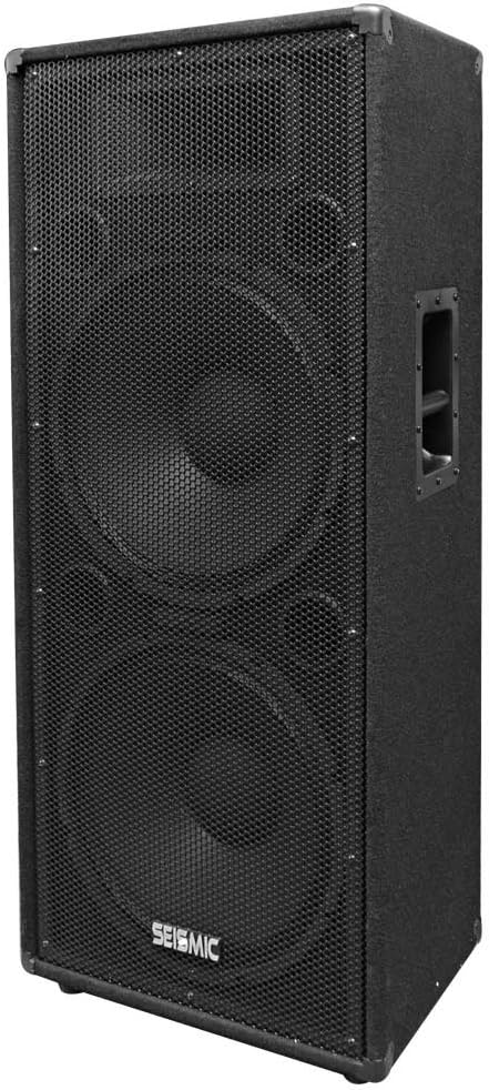 Seismic Audio - FL-155PC - Pair of Dual Premium 15 PA/DJ Speaker Cabinets with Titanium Horns - Wheel Kits and Rear Handles - 800 Watts RMS per Cabinet
