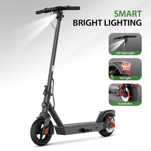 TST Electric Scooter for Adults, 19 Mph Foldable E Scooter, Peak 500W Motor, 8.5" Rear Solid Tire, All Aluminum Body Electric Scooter Adults with Dual Braking System and App Control