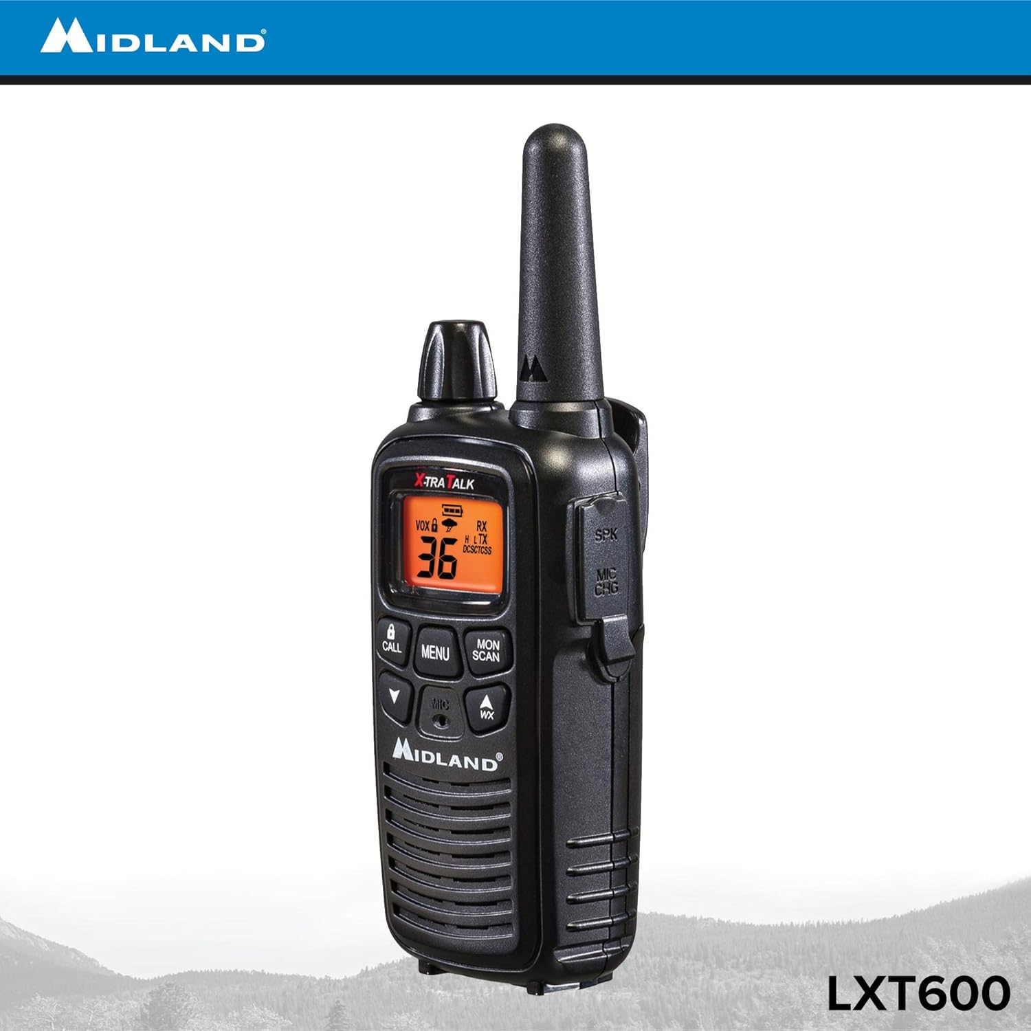 Midland LXT600VP3 36 Channel FRS Two-Way Radio - Up to 30 Mile Range Walkie Talkie - Black (LXT600VP3 (8 Pack))