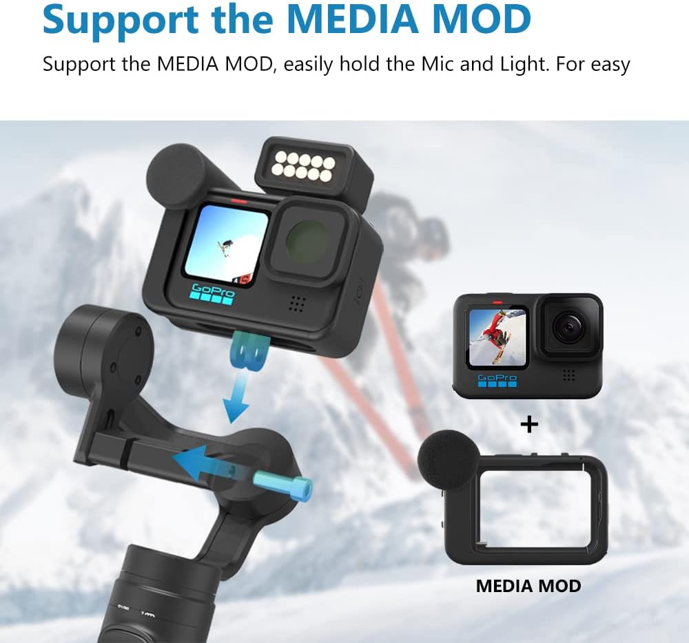 INKEE Falcon Plus Gimbal Stabilizer for Action Cameras Gimbal Stabilizer, 3-Axis Professional Camera Handheld Gimbal Shooting Tripod for GoPro Hero 10/9/8/7/6/5，OSMO Action ,Insta360