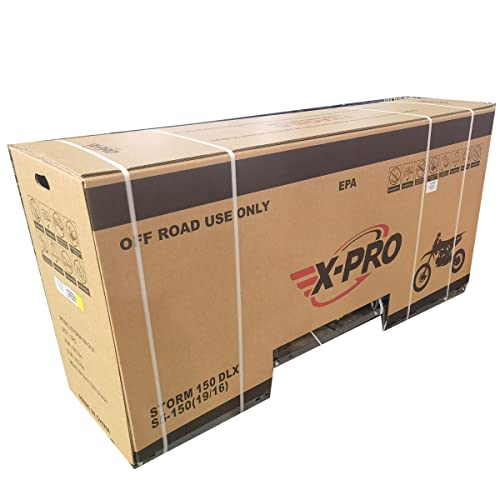 X-PRO 150 Dirt Bike Storm DLX 150 4-Speed Manual Transmission with All Lights, Electric/Kick Start, Big 19"/16" Tires!