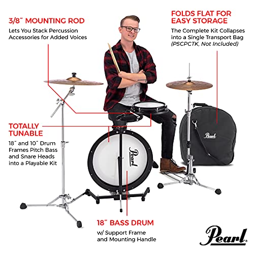 Pearl Compact Traveler Drum Set 18" Bass Drum & 10" Snare Drum with Bag (Cymbals & Hardware Sold Separately)*