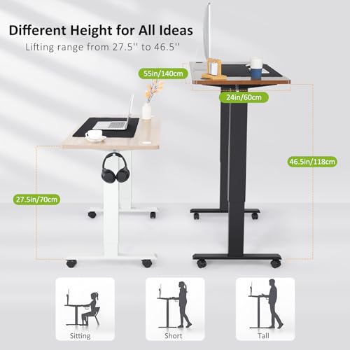 farexon Electric Standing Desk 55 x 24In with Charging Station, Stand up Desk with Oversized Mouse Pad, 2 USB Ports & 3 Power Outlets, 4 Caster, 4 Preset Heights Easy to Set（Brown）