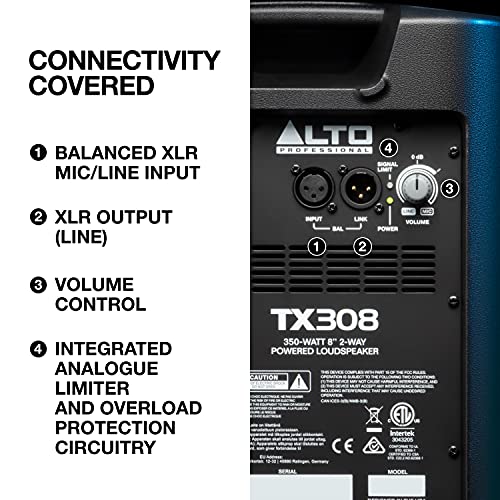 Alto TX312 and TX212S – 700 Watt 12 Inch 2 Way Powered PA Loudspeaker with Signal limiting & 900 Watt 12" Powered Subwoofer with DSP, Class-D Amp