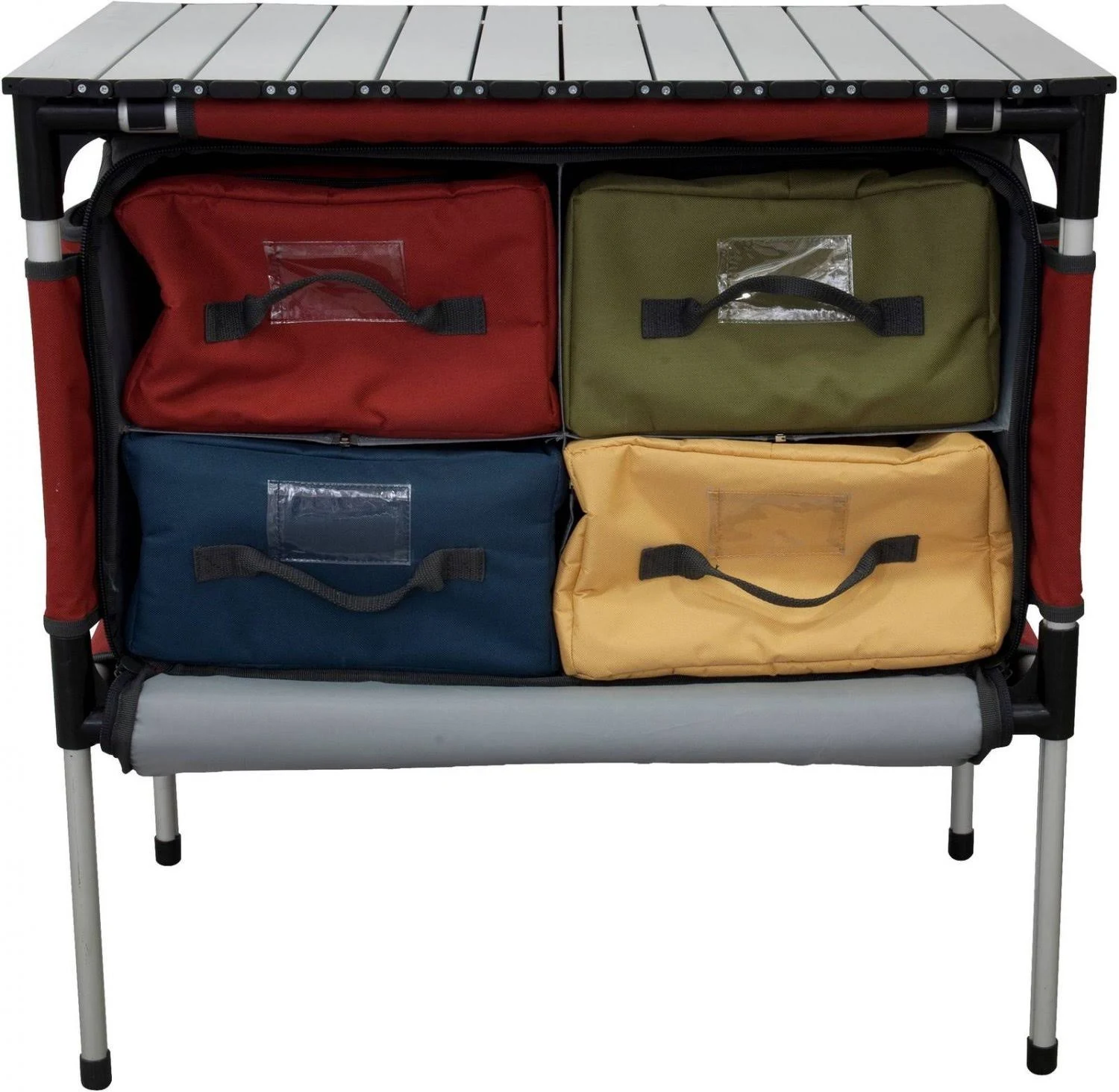 Camp Chef Mountain Series Sherpa Table u0026 Organizer, Grey/Red