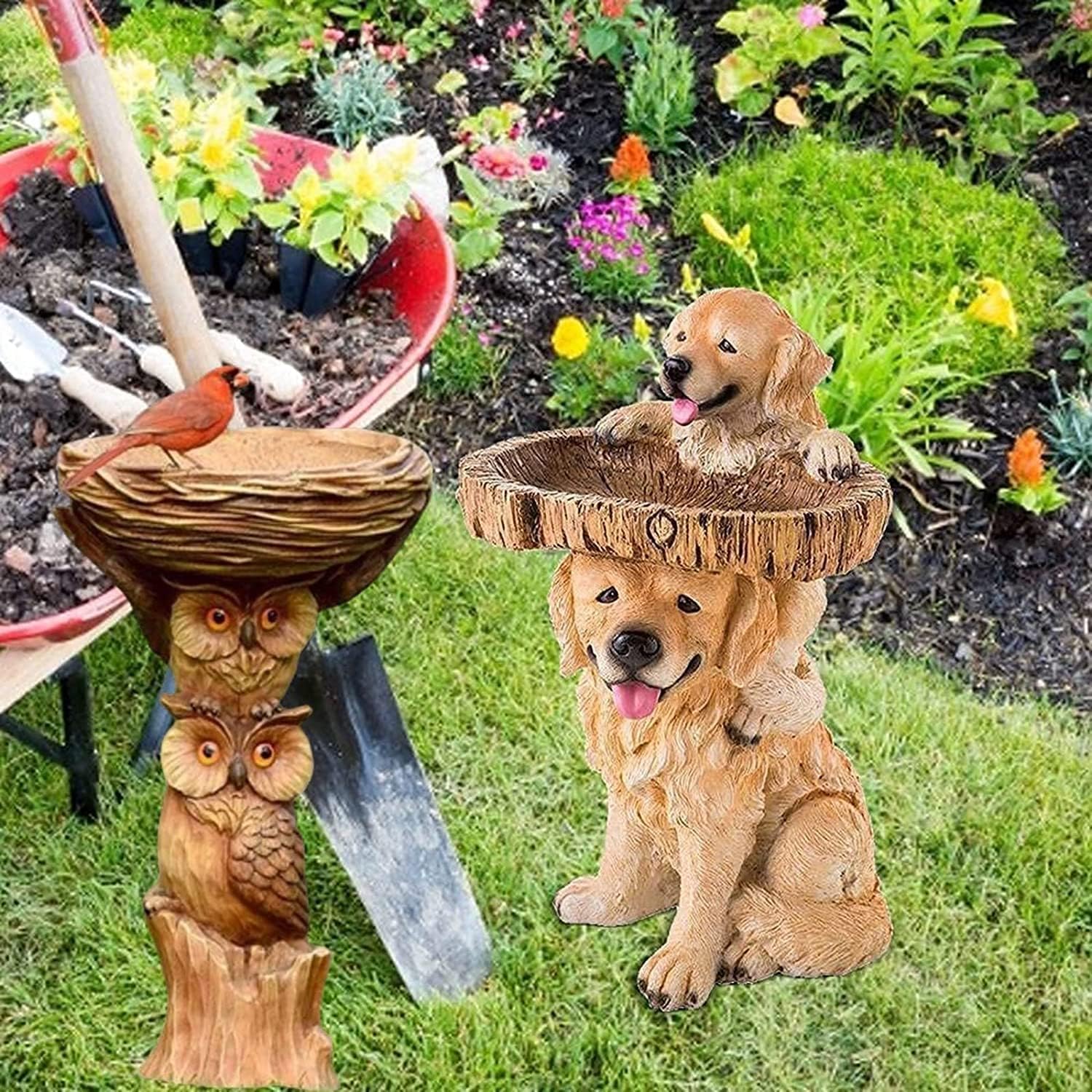Resin Outdoor Bird Bath Bowl - Elegant Crafted Hummingbird Waterer for Garden Décor and Attracting Birds
