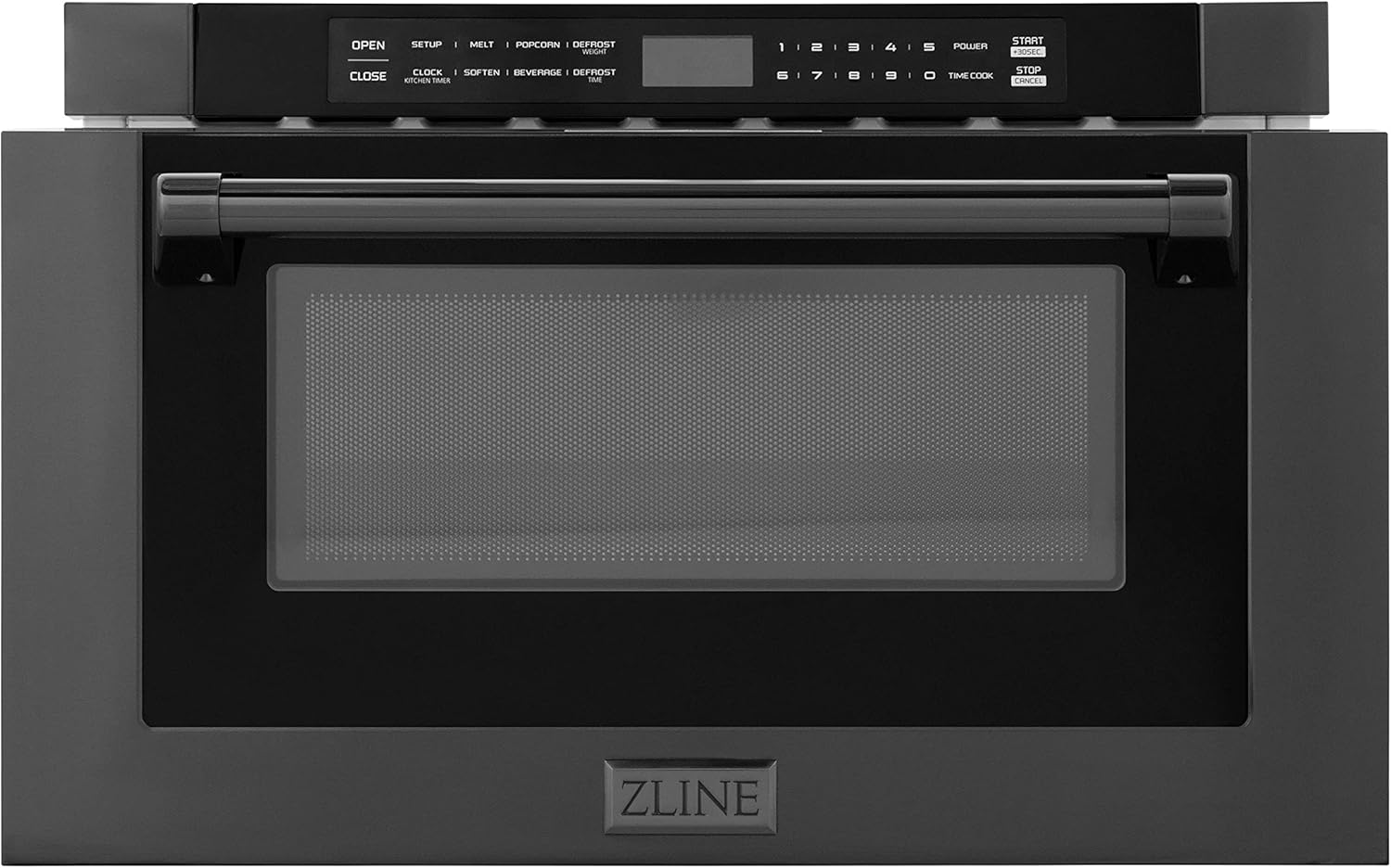 24" 1.2 Cu. Ft. Built-in Microwave Drawer with A Traditional Handle in Black Stainless Steel Finish Clock Display Ul Listed