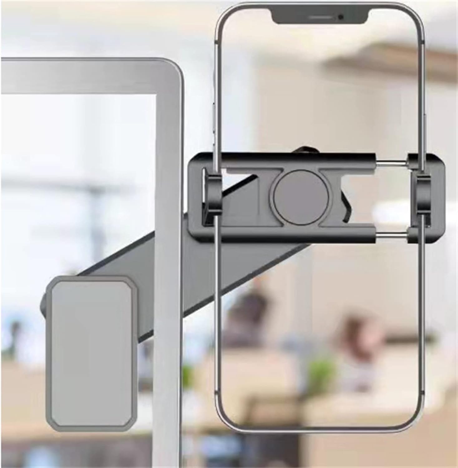 Mobile Phone Holder,Laptop Phone Holder, WUZMINR Adjustable Laptop Side Mount Clip, Laptop Stand Computer Monitor Expansion Bracket, Monitor Side Mount Clip for Laptop Or Desktop Or Car