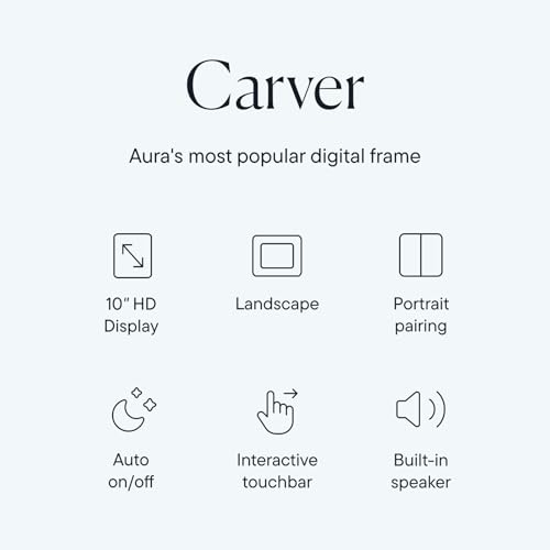 Aura Digital Picture Frame - 10.1" HD Mat Display | Wirecutter's Best Digital Frame for Gifting - Send Photos Directly from Your Phone from Anywhere | Quick & Easy Setup Over WiFi - Free App | Black