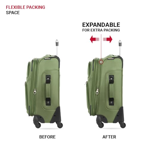 SwissGear Sion Softside Expandable Luggage, Black, Checked-Large 29-Inch