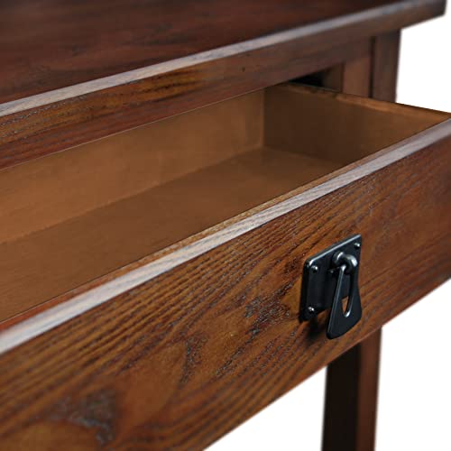 Leick Home 8233 Mission Console Table for Entryway, Wood Sofa Table, Made with Solid Wood, for Living Room, Hallway, Office, Bedroom, Medium Oak Finish