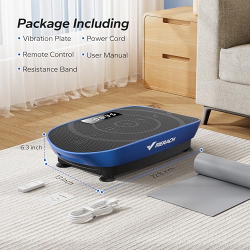 MERACH Vibration Plate Exercise Machine, Whole Body Workout Equipment for Women, Bluetooth and Silicone Pedal, Vibration Plate with Auto Mode, Vibrate Fitness Platform for Home