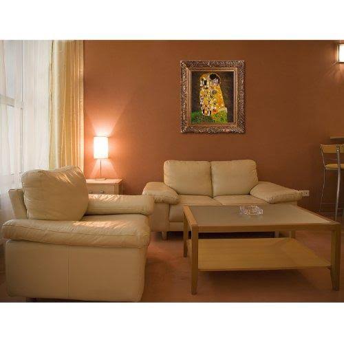 Tori Home The Kiss Framed Hand Painted Oil on Canvas by Klimt, Burgeon Gold Frame