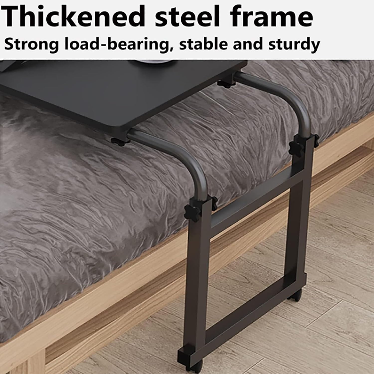 Over-Bed Tables, with Wheels Height and Length Adjustable Rolling Mobile Laptop Cart Desk for Home and Hospital Use