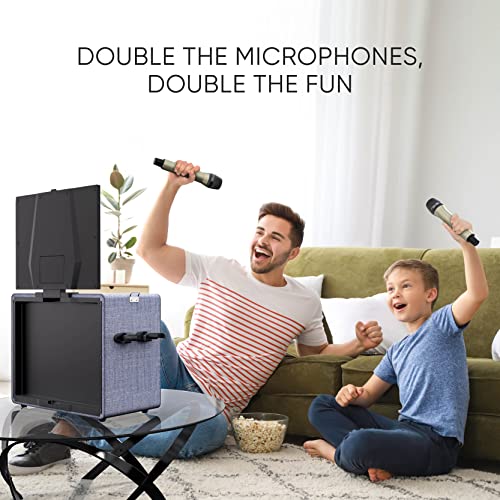 Professional Karaoke Machine with Lyrics Display Screen for Adults, 2 Wireless Microphones, Bluetooth Portable PA Speaker System Set with Built in 15" Touch Tablet with Android & WiFi, Alto X6